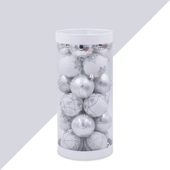

24 Pcs Set Christmas Balls Home Xmas Tree Decorative Display PVC Round Ornament