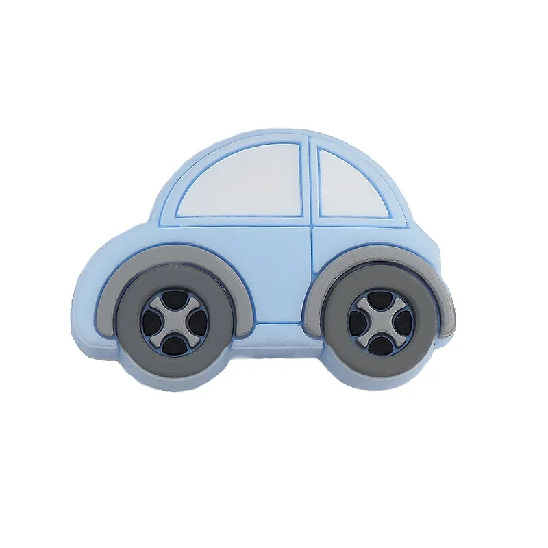 Blue Chenkai 8 шт. силиконовые бусины в виде автомобилей Детские мультфильм прорезывание зубов BPA бесплатно для DIY Младенческая Успокаивающая соска Уход браслет игрушки аксессуар - Цвет: Blue