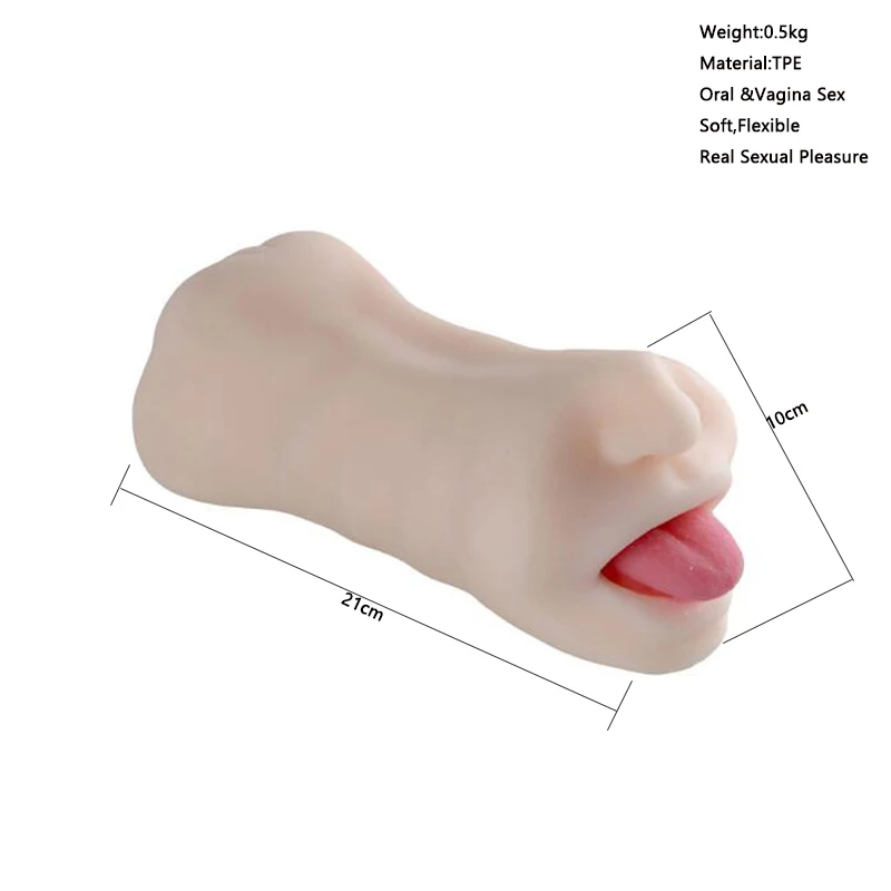 Оральная 3D Глубокая глотка с язычком зубы Оральный мастурбатор чашка