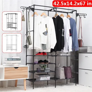 

Simple Fashion Coat Rack Large Capacity Bedroom Wardrobe Closet Clothes Hanger Mutifunctional Storage Organizer Floor Shelf