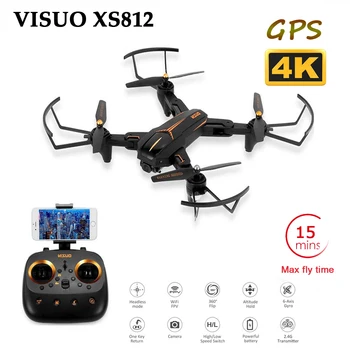 

VISUO 4K XS812 GPS 5G WiFi FPV With 2MP/5MP HD Camera 15mins Flight Time Foldable RC Drone Quadcopter RTF Kids Birth Gift