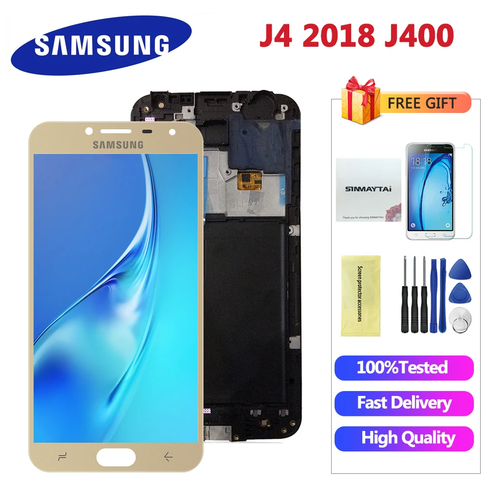 J400 дисплей для Samsung Galaxy J4 2018 J400F LCD SM J400F/H/P/M/G/DS сенсорный экран дигитайзер в сборе