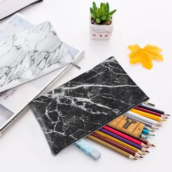 

Marble Pencil Box Durable Universal PU Student Protection Marble Pencil Case School Furl Marble Pencil Bag