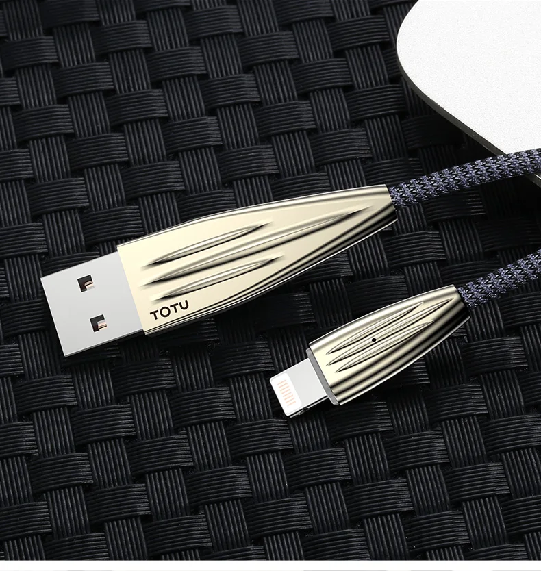 TOTU Zinc Alloy Nylon Braided 1200mm & 1800mm 2pcs Fast Charging Cables, data cable for 8PIN