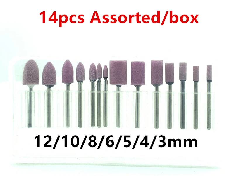 

Jrealmer 14 шт. Ассорти набор 3-12 мм Цилиндрический абразивный установленный камень для вращающихся инструментов Dremel шлифовальный камень головка колеса
