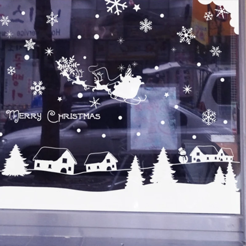 

Christmas Sticker Decal Posters Vinyl Wall Decals Decor Mural Large Glass Window Home Shop Decoration X mas Decal