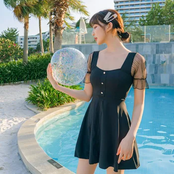 

Female Beach Swimsuit And Bikinis May 2019 One Piece Large Sizes 1 New Black Cover Sexy Underwire Hot Plus Size Solid Polyester