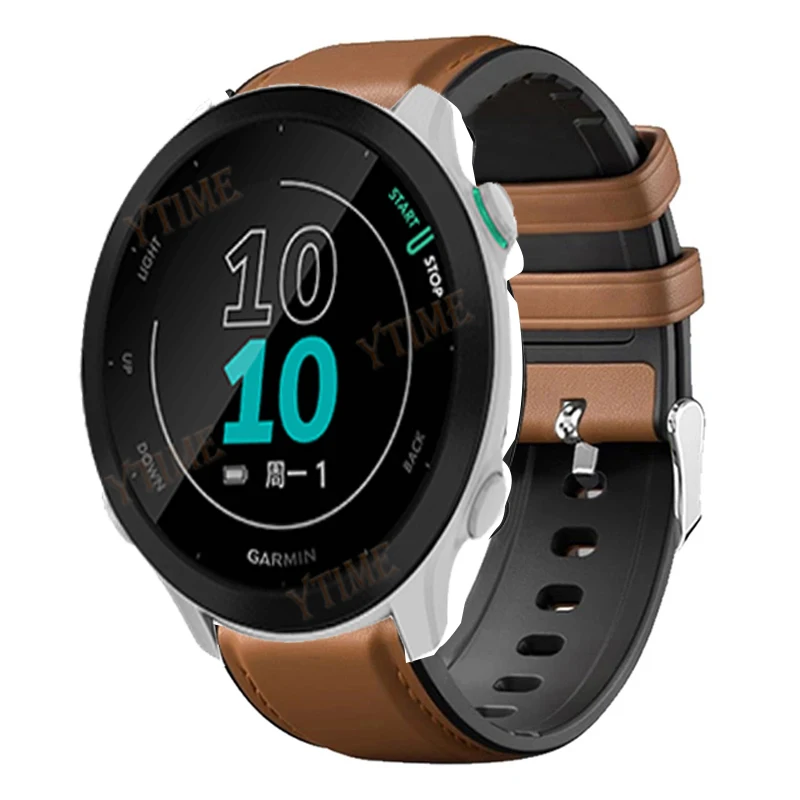 Silicone Leather Strap for Garmin Venu 2/Vivoactive 3 4 Watch Band 20mm