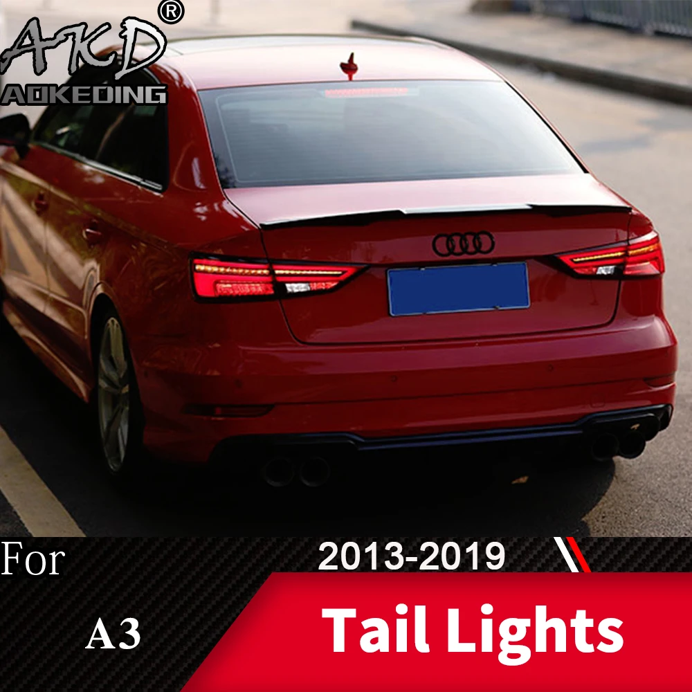 Задний фонарь для автомобиля Audi A3 2013- A3 светодиодный задние фары, противотуманные фары Габаритные огни DRL Тюнинг автомобилей, автомобильные аксессуары