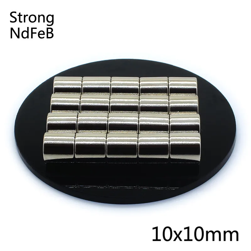 10Pcs 10x10mm Neodymium Magnet Small Round Super Strong Powerful t N35 Permanent Magnetic Magnets For Craft Gallium Metal