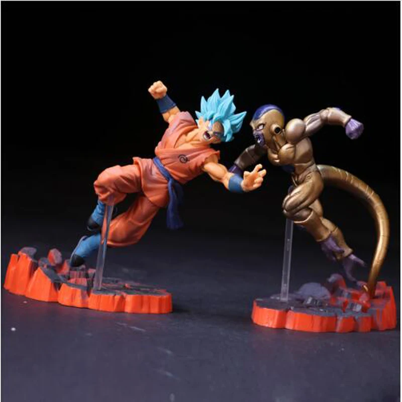 

15cm Dragon Ball Z Frieza VS Son Goku PVC Action Figure DBZ Super Saiyan Goku Gold Frieza Confrontation Model Toy