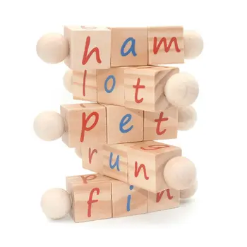 

5Pcs Montessori Phonetic Reading Matching Letter Game Education Building Blocks