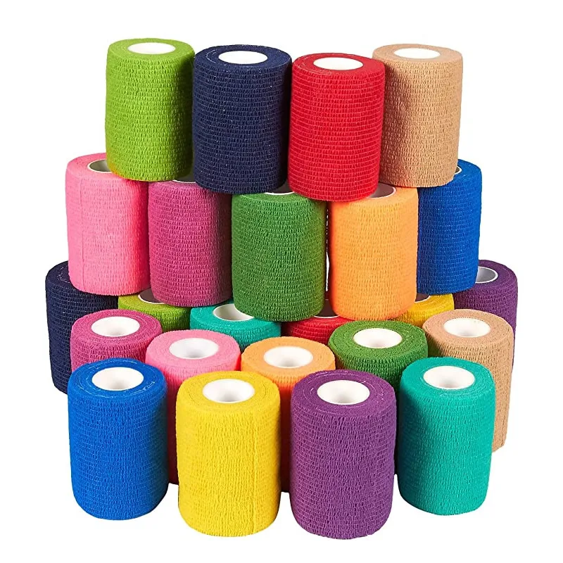 1 Rolls First Aid Self Adherent Cohesive Bandages Sports Tape for Wrist Ankle Sprains & Swelling Width 2.5-15cm Rainbow Colors 1 Rolls First Aid Self Adherent Cohesive Bandages Sports Tape for Wrist Ankle Sprains & Swelling Width 2.5-15cm Rainbow Colors