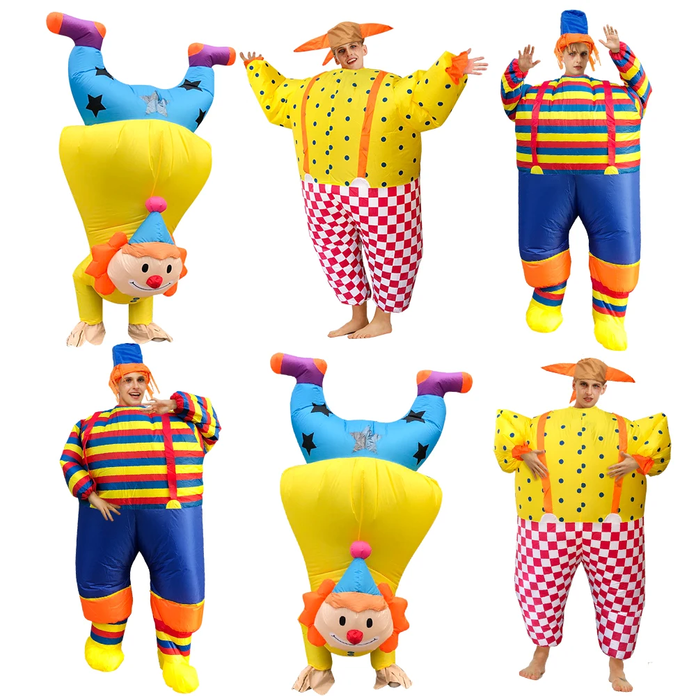 

Dropshipping Clowns Inflatable Costumes Adult Halloween Cosplay Costume Handclown Carnival Party Mascot Role Play Disfraz
