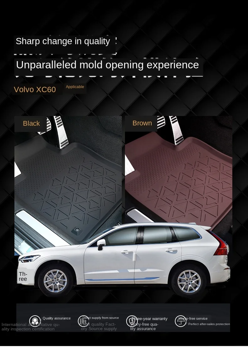 Силиконовые для Volvo XC60 Tesla резиновые tpe накладки для ног, аксессуары, автомобильные Заказные накладки для ног, ковер 16-19, автомобильные аксессуары, винил