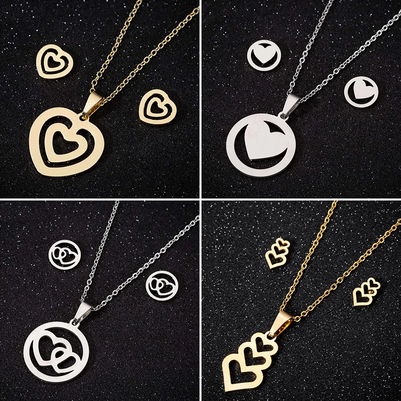 Bijoux 2021 ожерелье из нержавеющей стали с сердечком женские массивные золотые