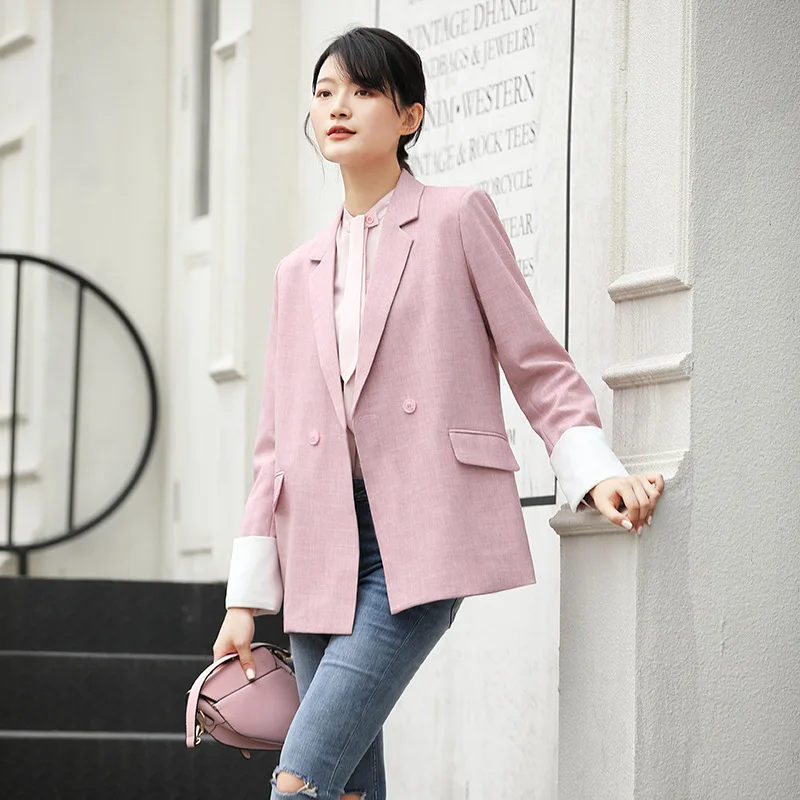 

2019 Spring And Autumn Korean-style Commuting Small Suit Women's Mid-length Casual Slimming Large Size Long Sleeve Suit Simple C