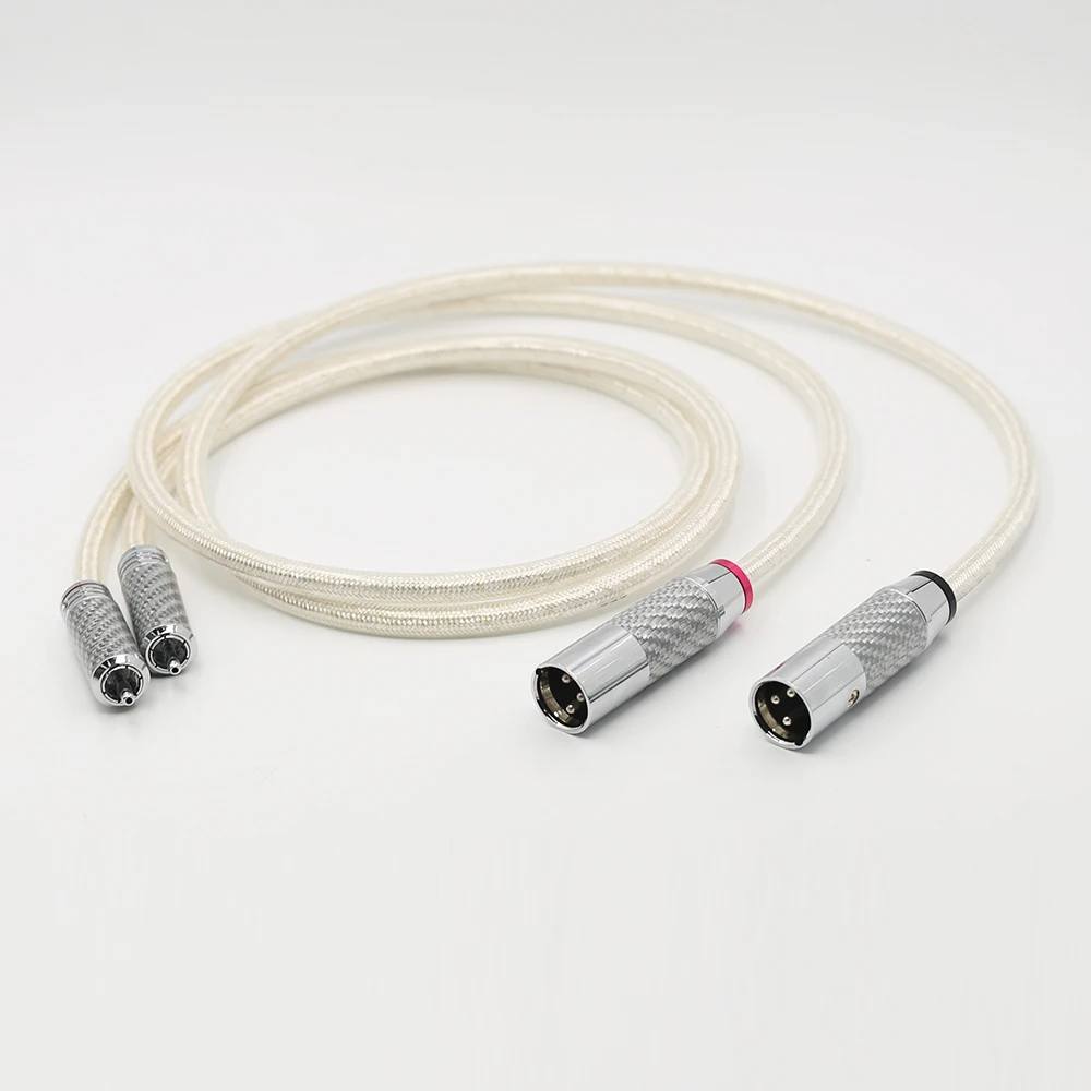 Pair QED OCC Silver plated RCA cable Analog carbon fiber 2RCA TO 2XLR Male Plug Audiophile Audio Cable | Электроника