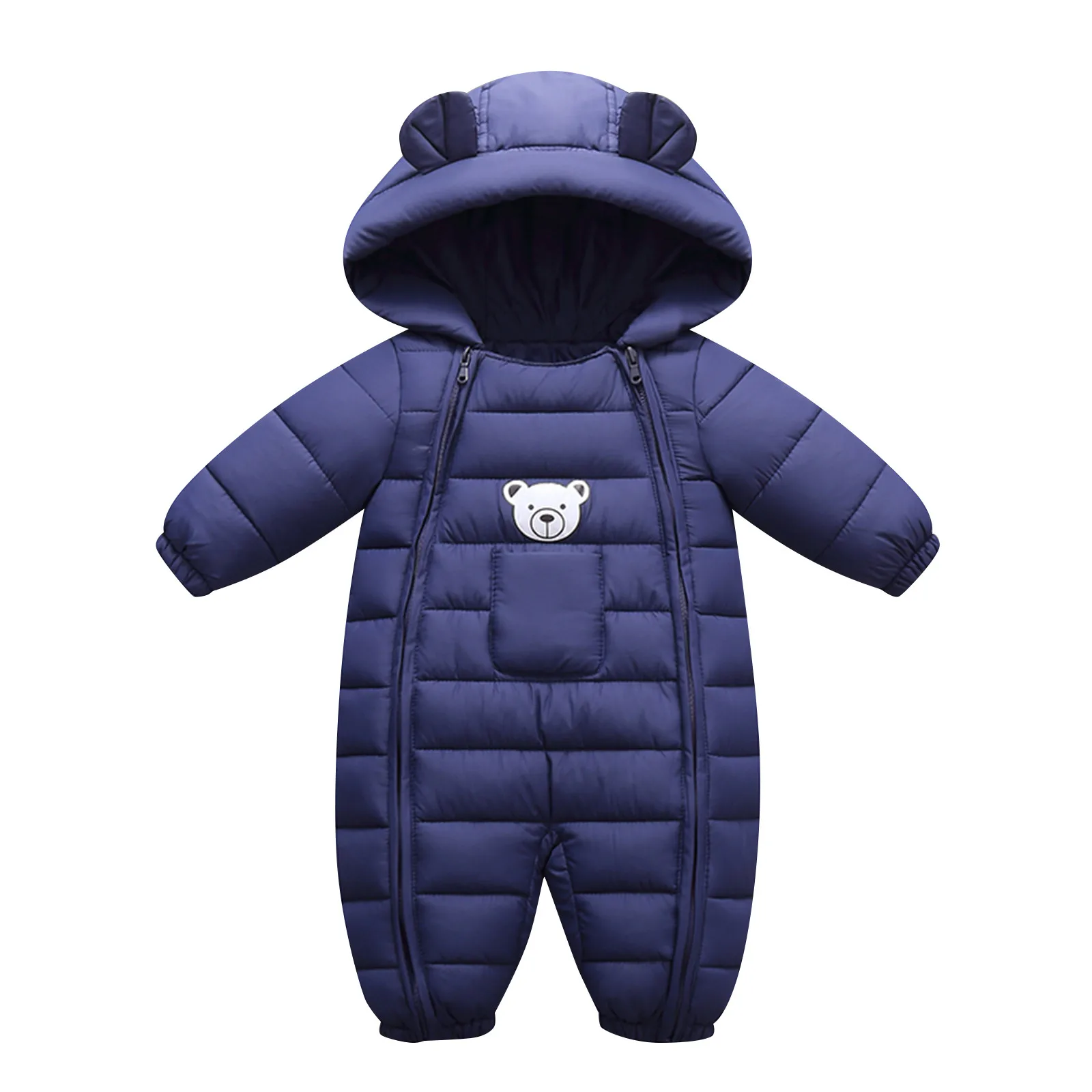 Toddler Kids Baby Girls Boys Hooded Coat Outdoor Thick Winter Warm Windproof Coat Bear Ears Romper Playsuit Jumpsuit 0-24 Months kids jackets baby jumpsuit winter coat