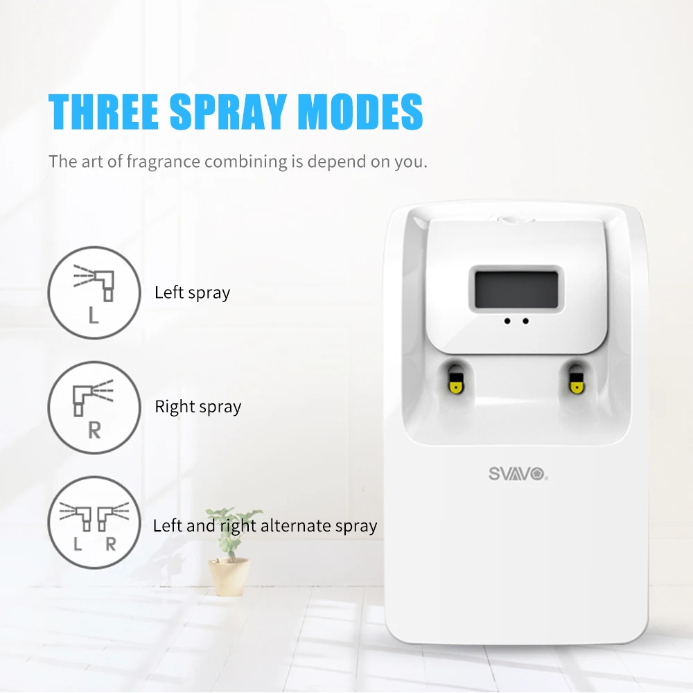 

Hot New SVAVO Wall Mounted Auto Control Spray Dispenser Automatic Air Freshener Spray Dispenser with LCD Display for Home Hotel