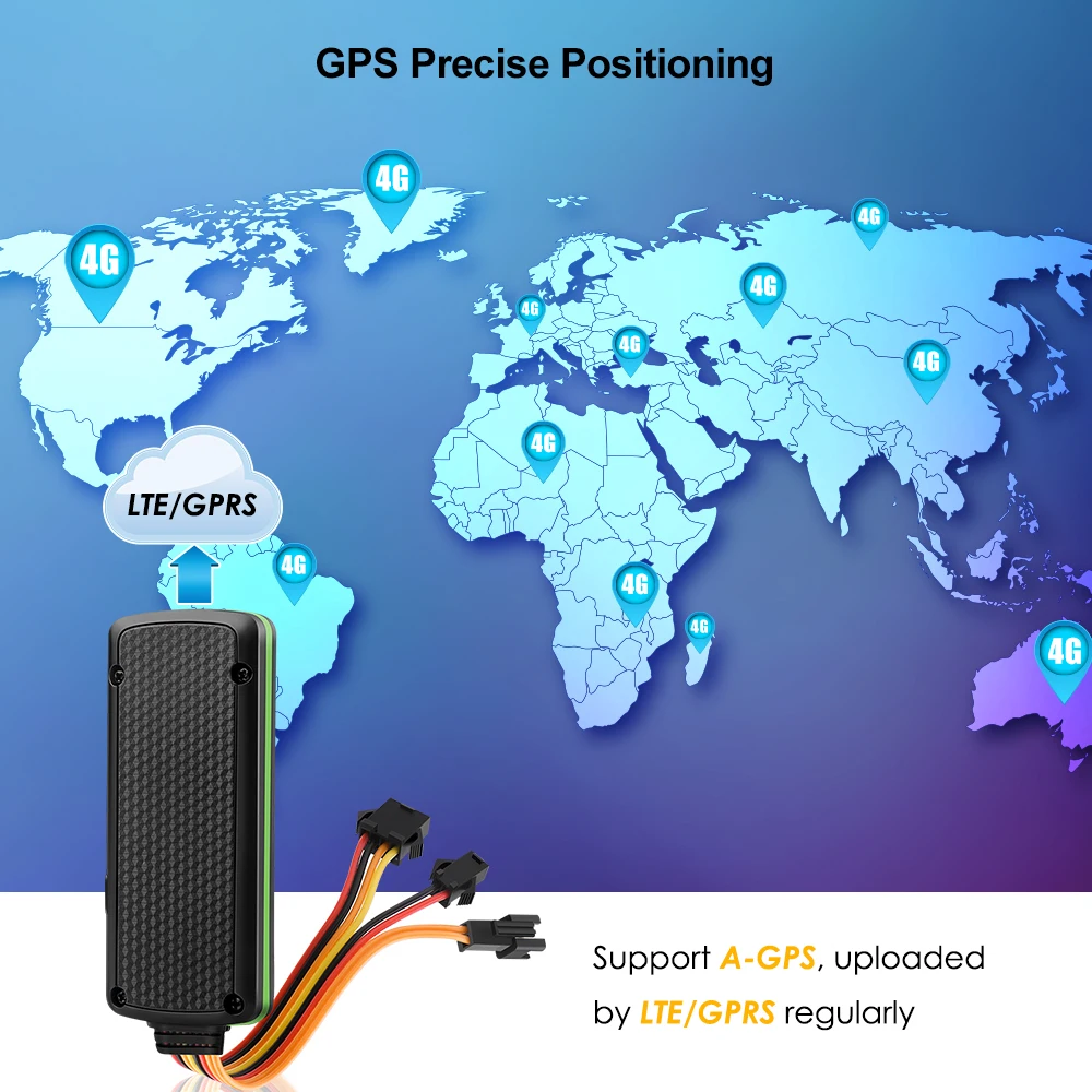 4G LTE GPS отслеживающее устройство 7 72 в отключенное масло SOS Водонепроницаемый