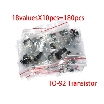 

18valuesX10pcs=180pcs 2N2222 S9012 S9013 S9014 A1015 C1815 S8050 S8550 TO-92 Transistor component Assorted kit new