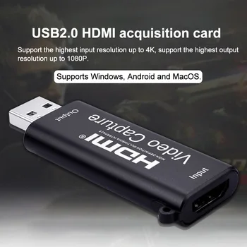 

Plug And Play Live Streaming Universal HD 1080P Mini Computer Components Video Record Card USB2.0 HDMI Aluminium Alloy Office 4K