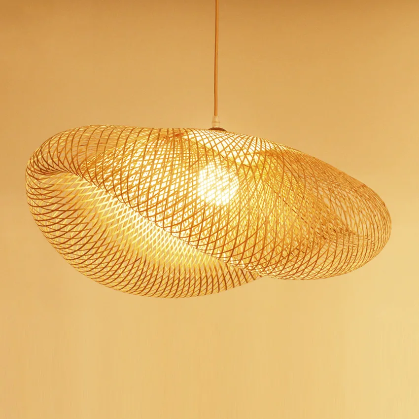 Китай светодиодный деревянная свисающая лампа Bamboo Кухонные светильники светодиодный подвесной светильник Подвеска для дома в помещении столовой подвесной светильник