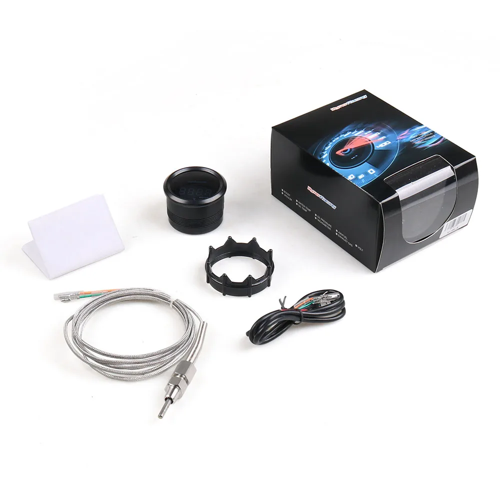 Digital Thermometer Digital Temperature Controller Car Gauge Exhaust Temperature Sensor Dynoracing 2" 52mm Exhaust Gas Temperature Gauge Digital Exhaust Gas Temp Gauge Blue Led EGT EXT Car Meter With Sensor