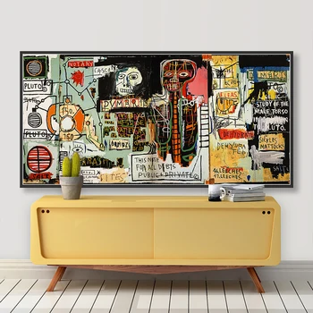 

Huge Abstract Graffiti Style Wall Art Canvas Poster and Print Canvas Painting Decorative Picture for Living Room Home Decor