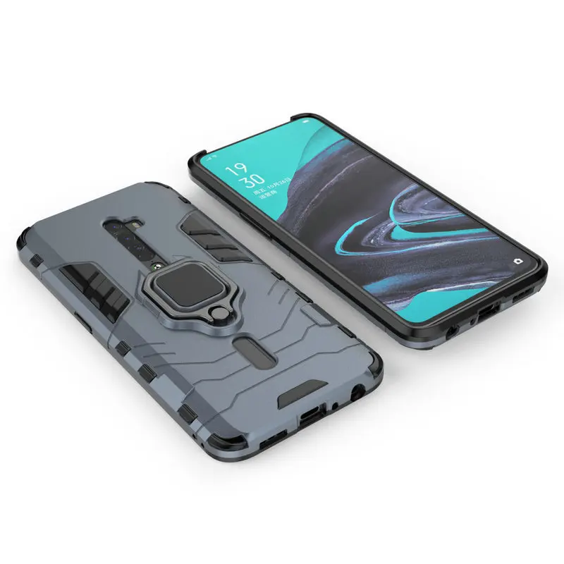For Oppo Reno 2 3D Ring Armor Case for Oppo Reno2 Reno 2 CPH1907 PCKM00 PCKT00 for Oppo Reno Z Car Holder Phone Back Cover Case
