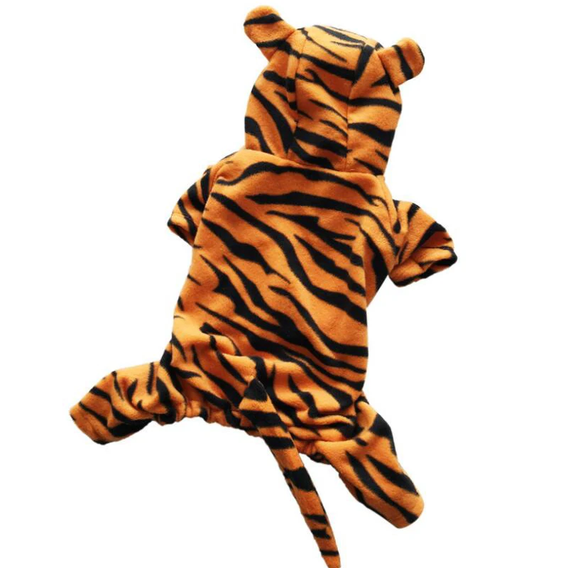 Tiger Cosplay Костюм Кошки на Хэллоуин, Одежда для питомцев, для маленьких собак, Осень-зима, костюм тигра, плюшевый щенок, теплая одежда - Цвет: Tiger Cosplay