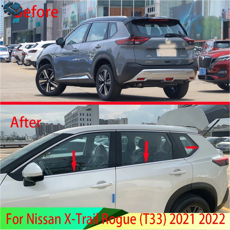 Accesorios para Nissan x trail Rogue (T33) 2021 2022, accesorios para el coche, palo de estilismo para el cuerpo, adorno tira de ventana de acero cromado| - AliExpress