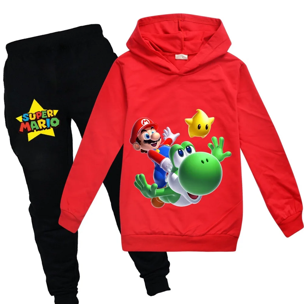 Супер худи Марио, Детские свитшоты, модная детская футболка с капюшоном, пальто для маленьких девочек, детская одежда, повседневная одежда для мальчиков - Цвет: 041-11