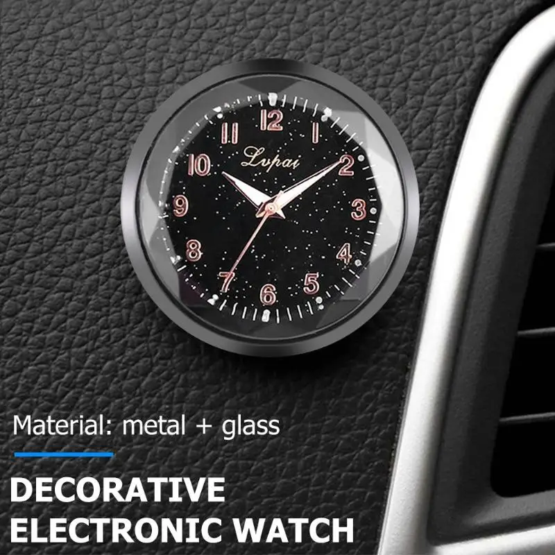 Car Digital Clock Timepiece Decoration Auto Interior Ornament Sticker Watch Quartz Clock Luminous Automotive Accessory BZ847