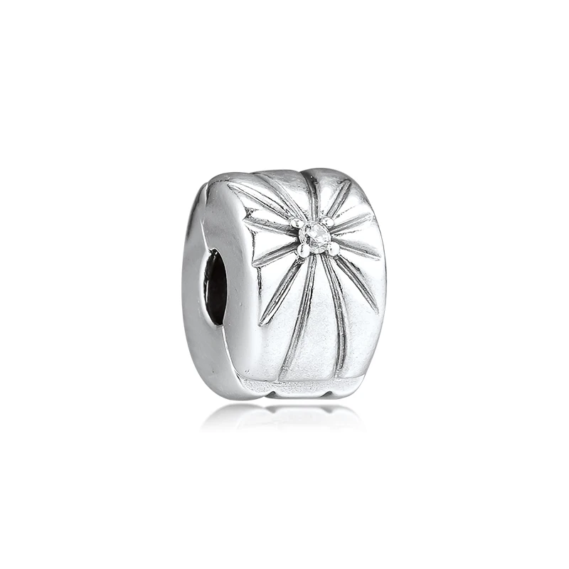

CKK Fits Pandora Bracelet Sparkling Sunburst Clip Charm for Jewelry Making Charms Silver 925 Original Bead