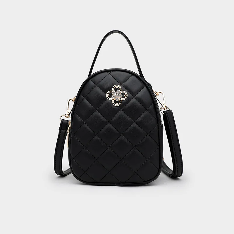 

New Style Bag Women's Spring-Style Simple PU Handbag Rhombus Shoulder Bag Multilayer Large-Volume