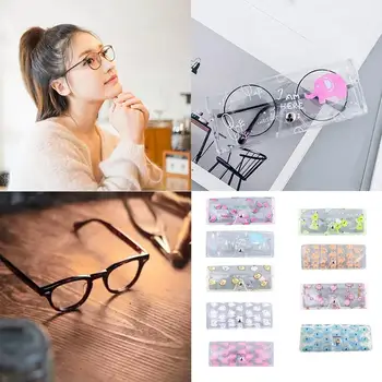 

1Pcs PVC Transparent Eye Glasses Eyewear Protector Case Cartoon Prints Travel Eye Glasses Box Eyewear Accessoires 11 Color