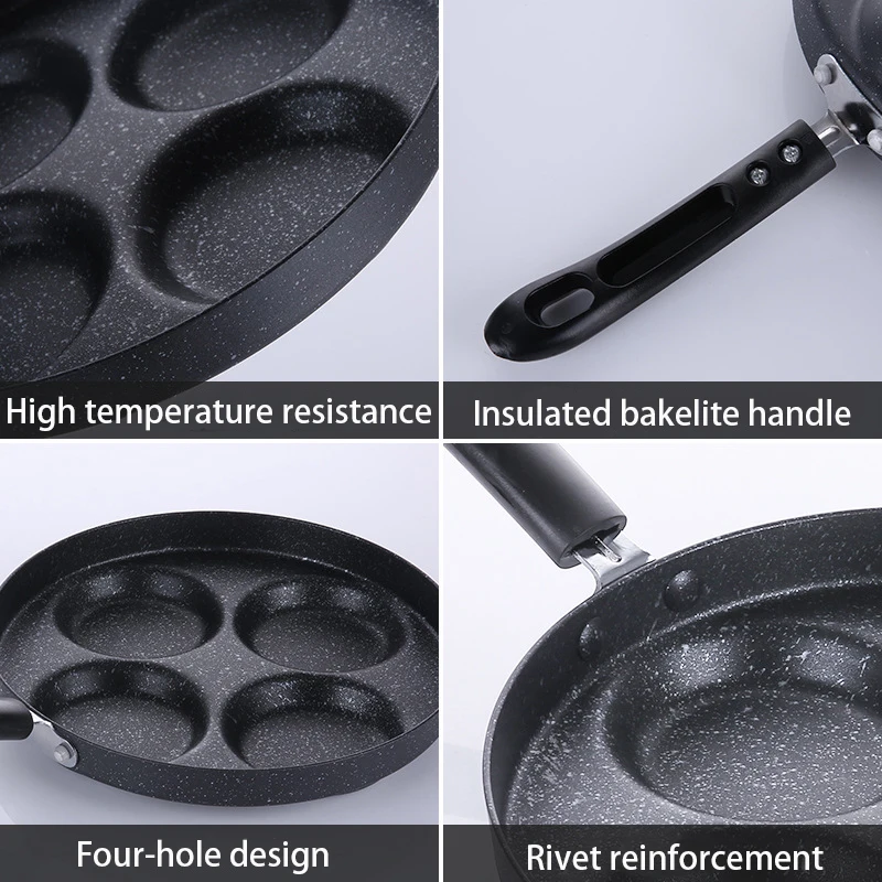 24cm Fried egg pot non stick pan household mini poached egg burger egg dumpling pot mold 4