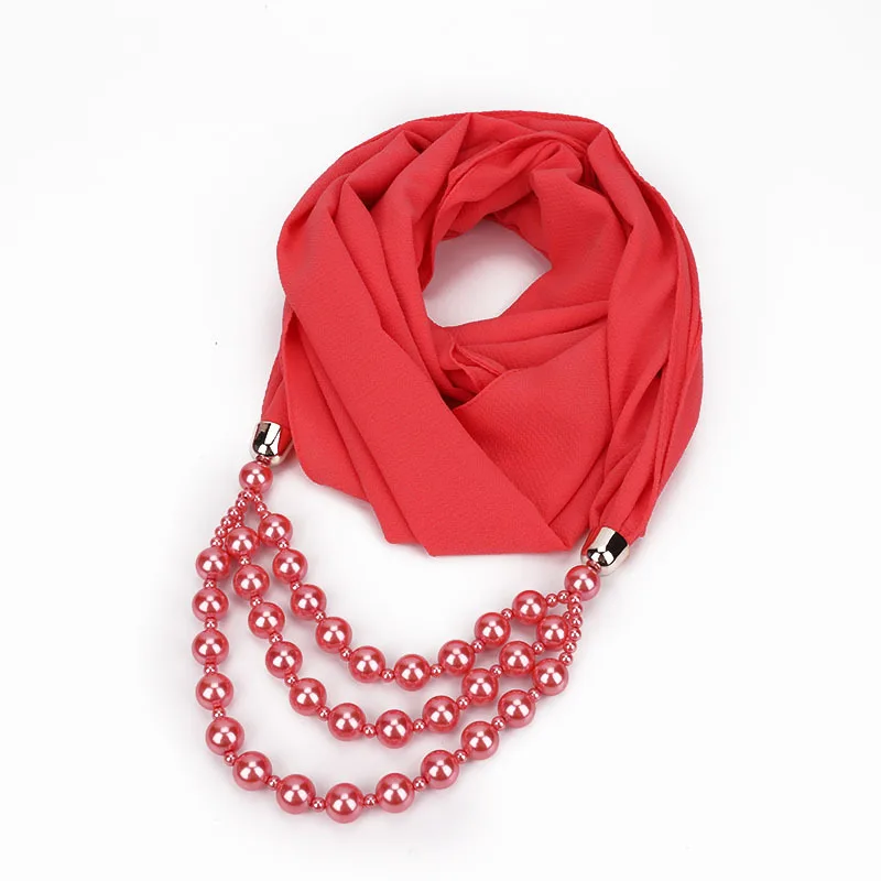 H276ebd88c3df4723b865b884a0d46a5c8 Women Shawl Hijabs Pendant Necklace Scarf Women Solid Color Shawls Jewelry Scarf Female Stole Beach Trip Accessories Scarves Mallzona