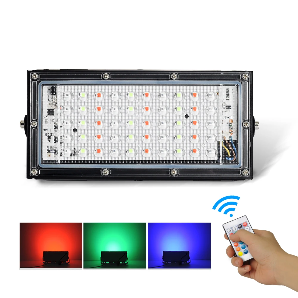 Цветная (RGB) Светодиодный прожектор светильник 50 Вт светодиодный проектор 220 в 230