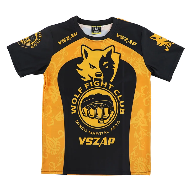 VSZAP Mma Рашгард джиу джитсу фитнес Kick футболка для занятий боксом Муай Тай ММА