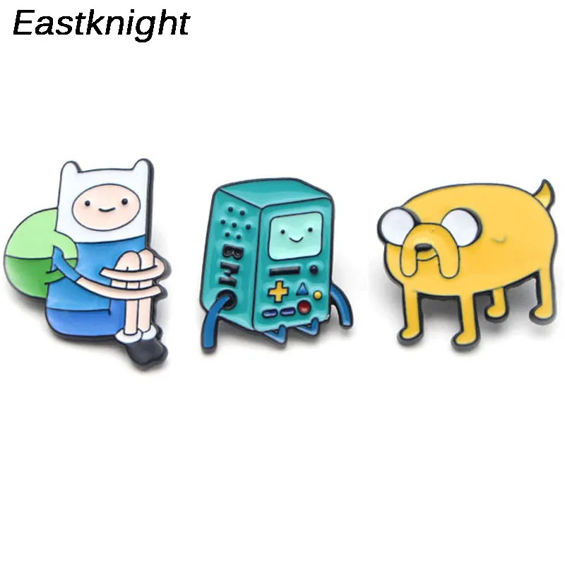 

K44 Cartoon New Adventure Time Figure Pins & Brooches Finn and Jake The Dog Enamel badge Kids Gift Jewelry