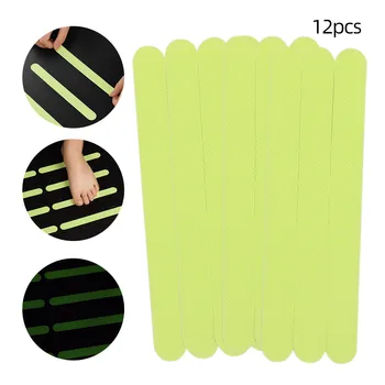 

12pcs Noctilucent Anti Skid Strips Waterproof Luminous Bathroom Bathtub Treads Self-adhesive light Tape Fluorescence Safety Mats
