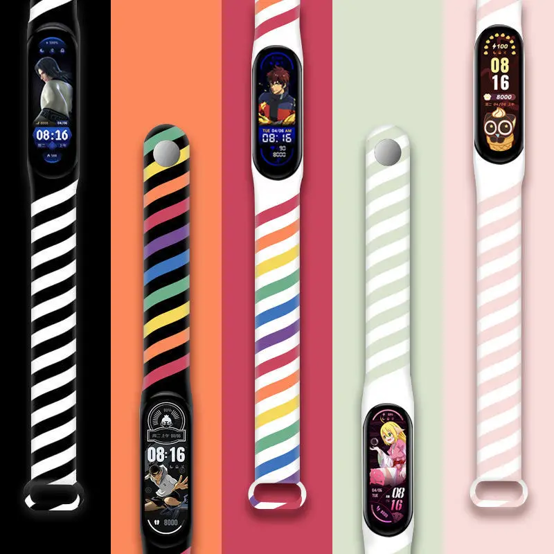 

New Colors Strap For Mi band 6 4 3 5 Bracelet Colors Color Silicone Replacement Sports Wristband For Xiaomi mi band 3 4 5 Strap
