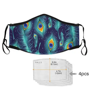 

New face masks with carbon filter feather Print mask replacements Anti Dust Mouth Adjustable With Filter face mask air pollution