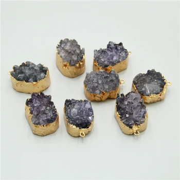 

Women's Natural gray Druzy Stone Pendant charm Gem Stone Statement Natural agates Pendant druzy Charm DIY gift women wholesale