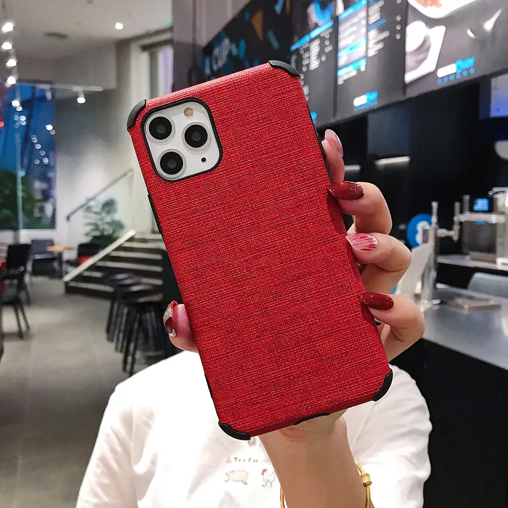 

Cloth Leather Phone Case for Iphone 11 Pro Coque XS XR XS 10 Case Full Covered Anti-knock Soft Cover for Iphone 7 8 6s 6 Plus