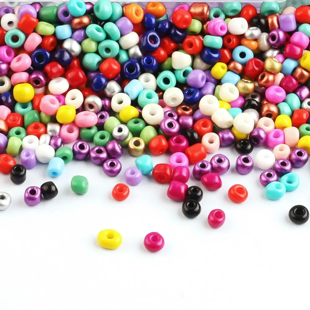 300pcs/bag Mini Spacer Beads Round 4mm Czech Glass Seed For Crafts Crystal Jewerly Accessories Bracelets Needlework | Украшения и