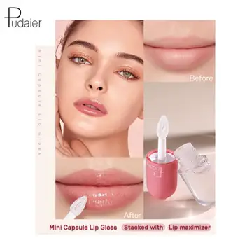 

Pudaier Mini Capsule Lip Gloss High Temperature Flashing Transparent Moisturizing Moisturizing Non-fading lip gloss TSLM1